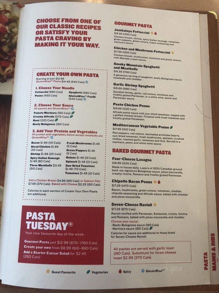 Boston Pizza - North York, ON menu_pic