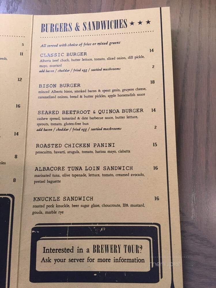 Last Best Brewing & Distilling - Calgary, AB menu_pic