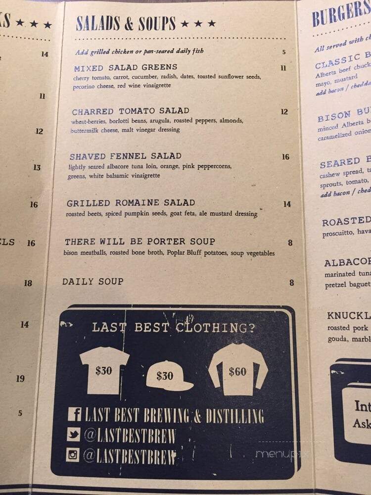 Last Best Brewing & Distilling - Calgary, AB menu_pic