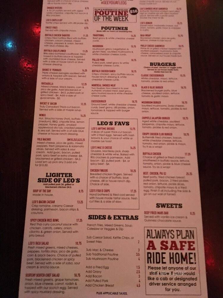 Leopold's - Regina, SK menu_pic