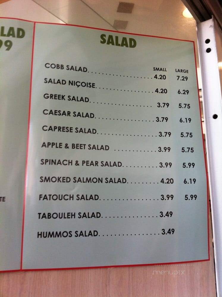 Salad Days - Toronto, ON menu_pic
