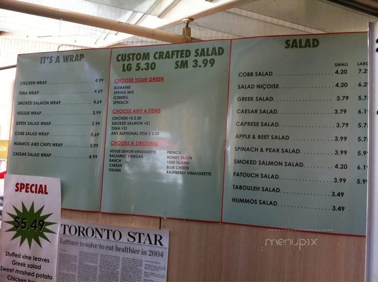 Salad Days - Toronto, ON menu_pic