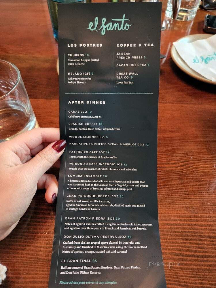 El Santo - New Westminster, BC menu_pic