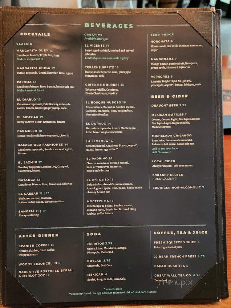 El Santo - New Westminster, BC menu_pic