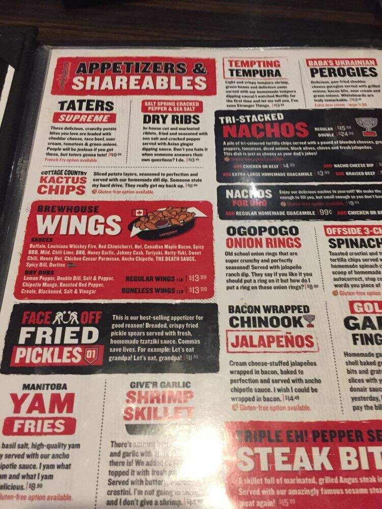 The Canadian Brewhouse - Spruce Grove, AB menu_pic