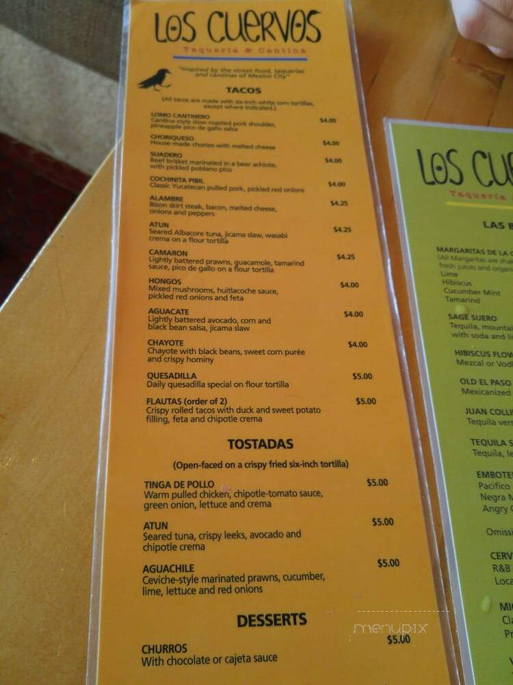 Los Cuervos Taqueria Y Cantina - Vancouver, BC menu_pic