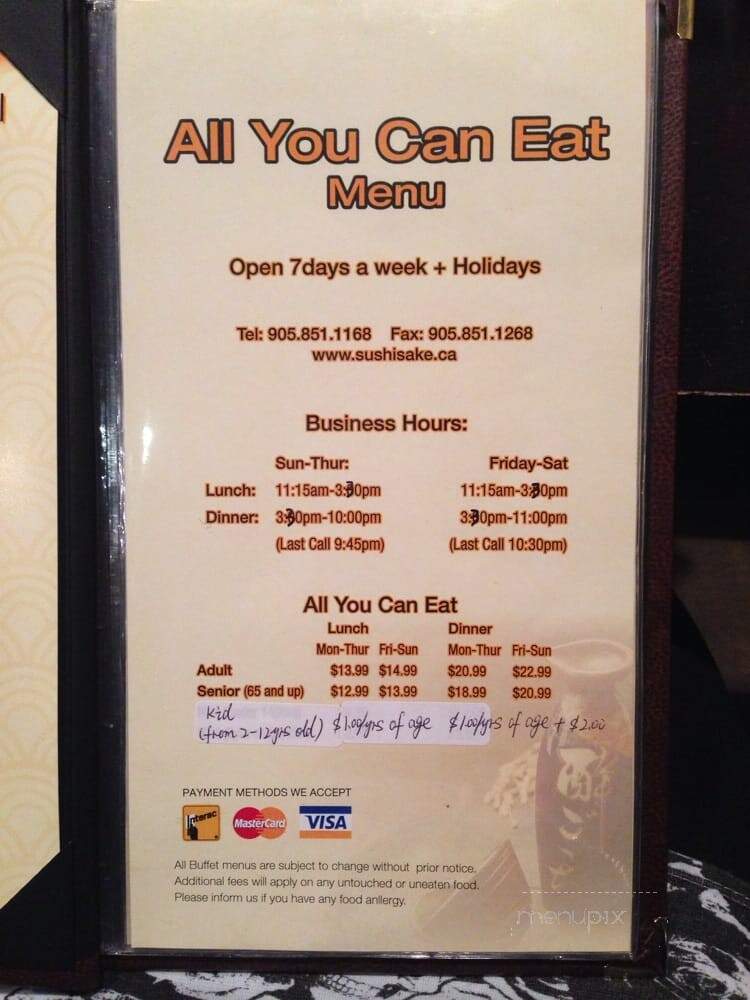 Sake Sushi - Vaughan, ON menu_pic