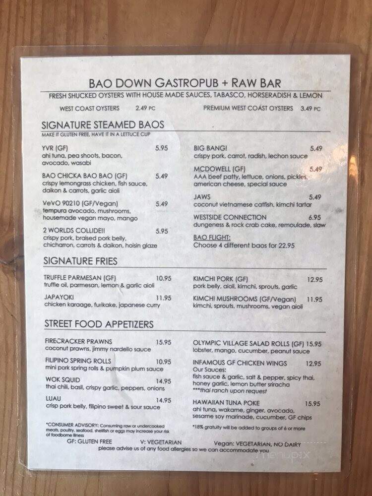 Bao Down Gastropub + Raw bar - Vancouver, BC