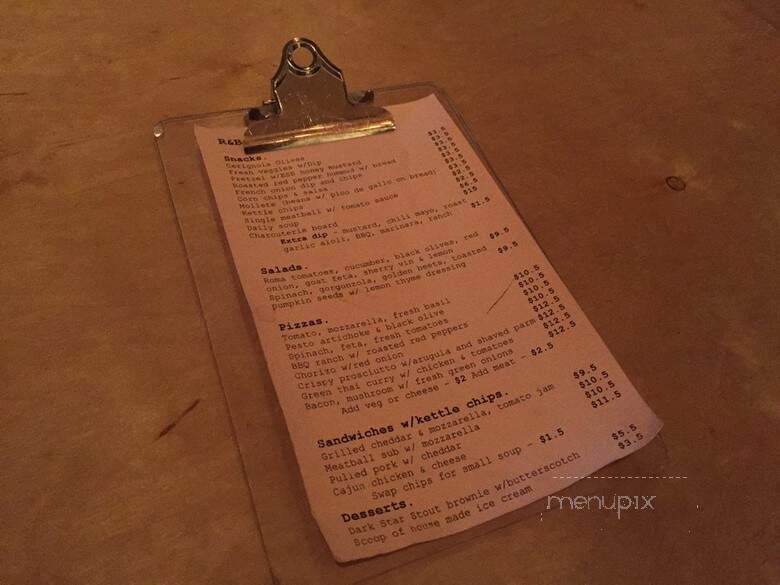 R&B Ale & Pizza House - Vancouver, BC menu_pic