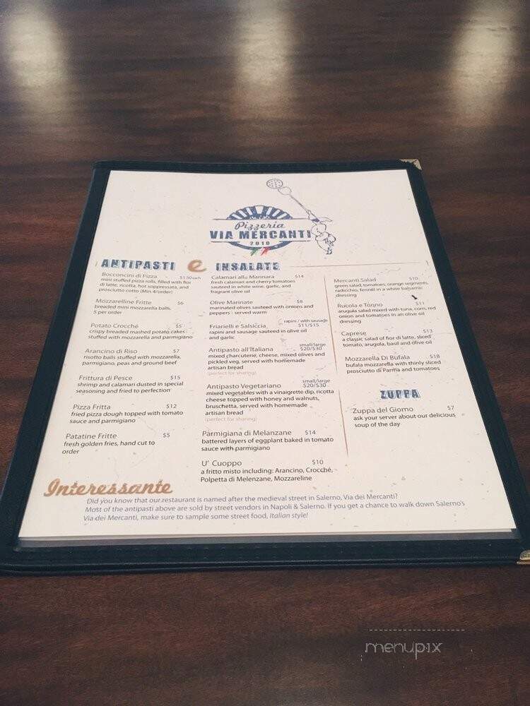 Pizzeria Via Mercanti - Toronto, ON menu_pic