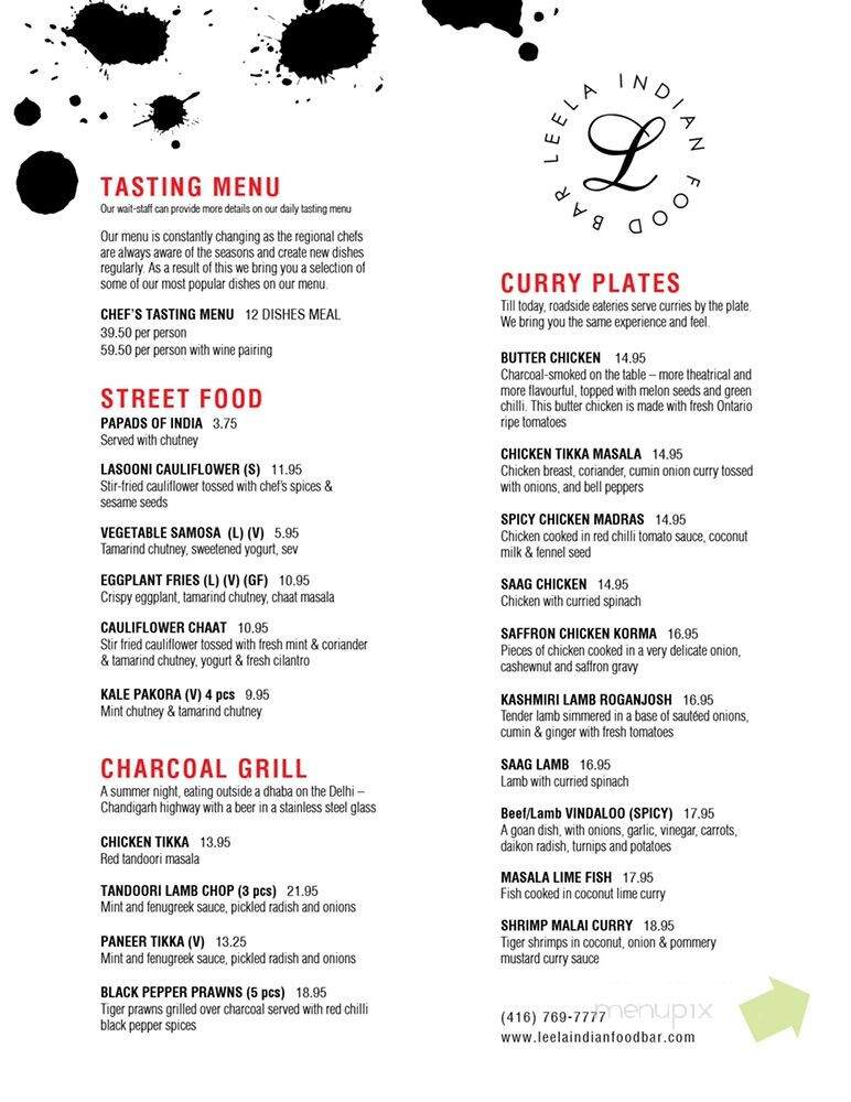 Leela By Amaya - Toronto, ON menu_pic