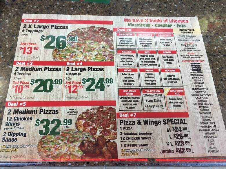 Vito's Pizza and Wings - Oakville, ON menu_pic