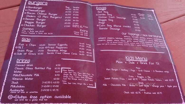 The Upper Deck - Ottawa, ON menu_pic