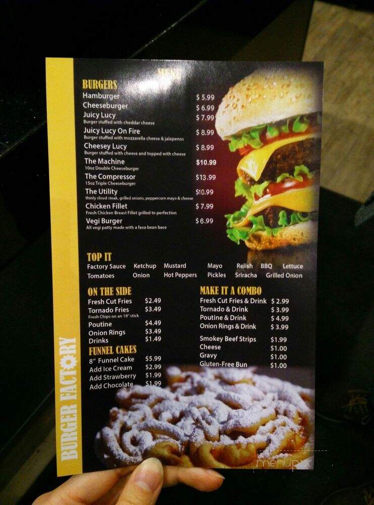 Burger Factory - Vaughan, ON menu_pic