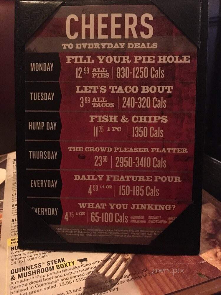 Fionn MacCool's Irish Pub - Mississauga, ON menu_pic
