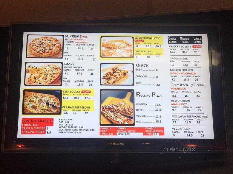 Pizza Shab - Toronto, ON menu_pic