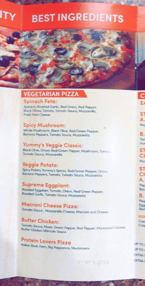 Yummy Pizza - Vancouver, BC menu_pic