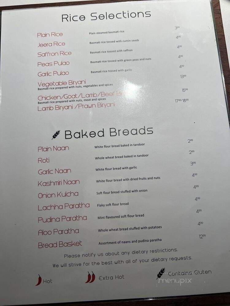 Bukhara Grill - Toronto, ON menu_pic
