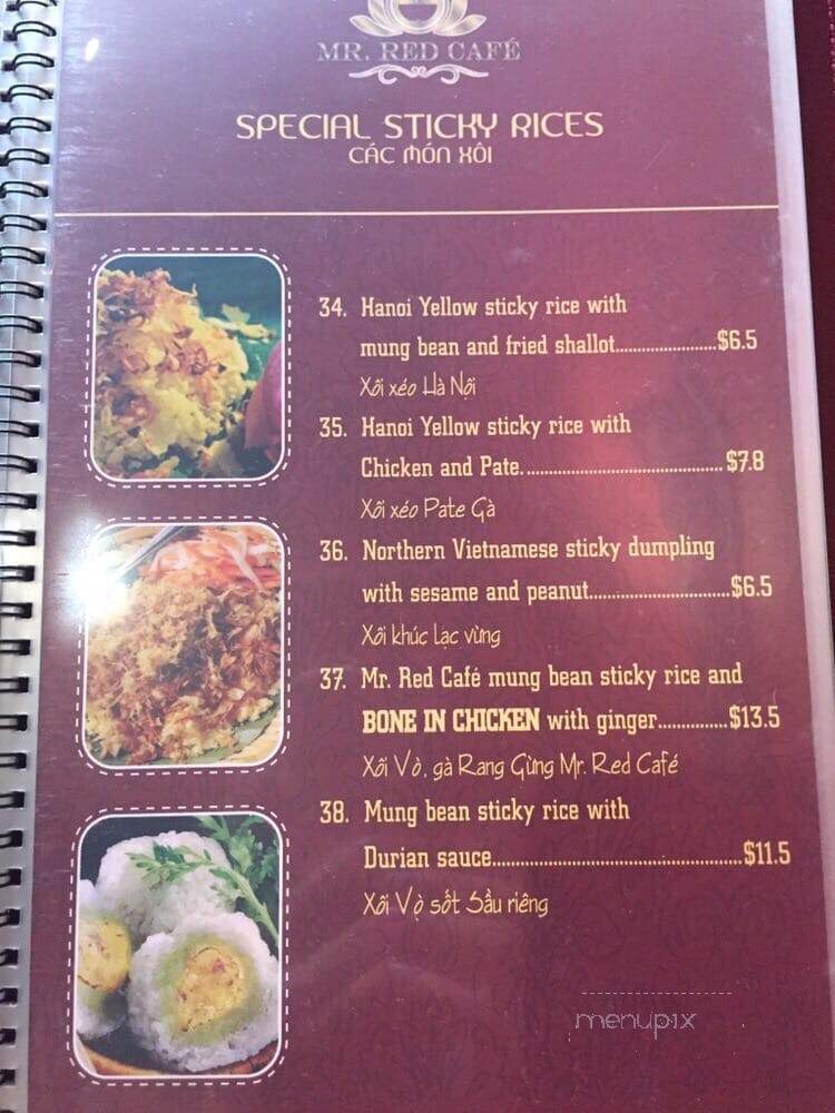 Mr. Red Cafe - Vancouver, BC menu_pic