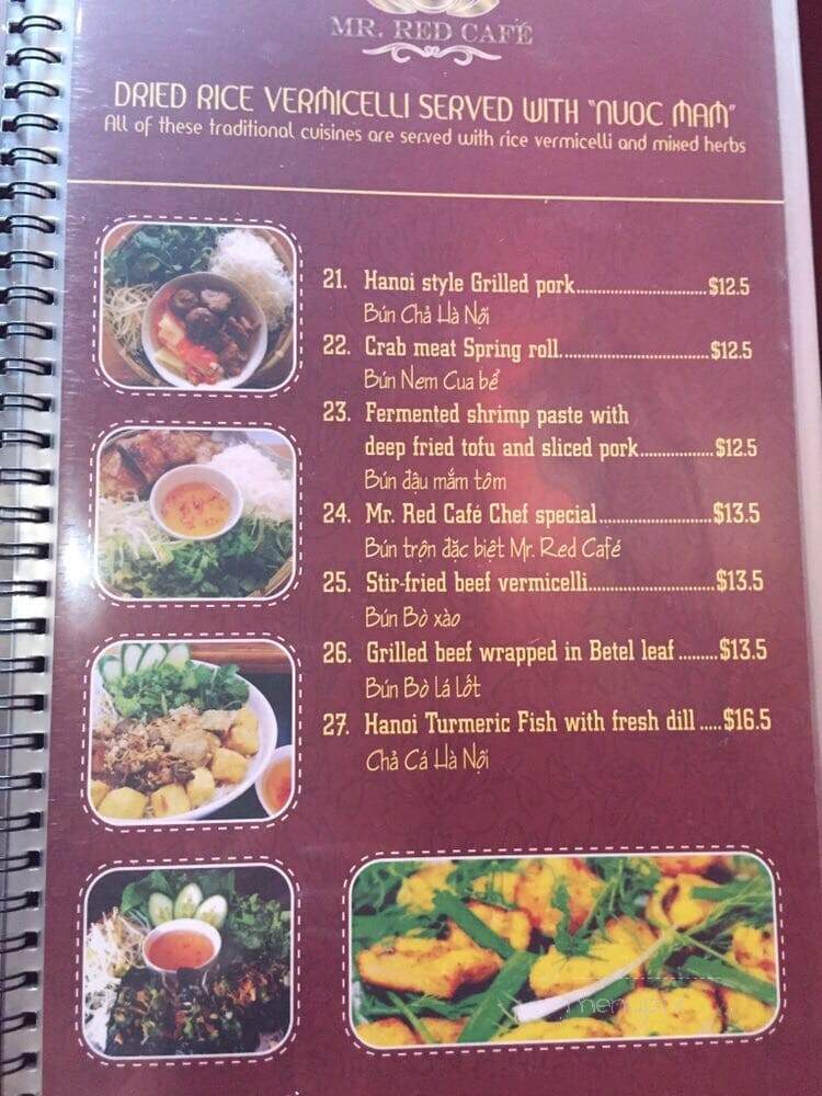Mr. Red Cafe - Vancouver, BC menu_pic