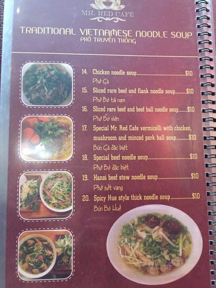 Mr. Red Cafe - Vancouver, BC menu_pic