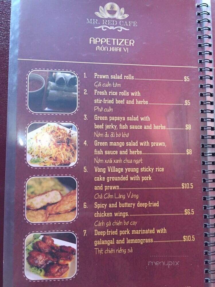 Mr. Red Cafe - Vancouver, BC menu_pic