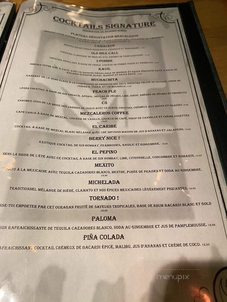 Mezkal Resto-Bar - Montreal, QC menu_pic
