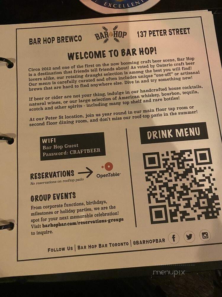 Bar Hop - Toronto, ON