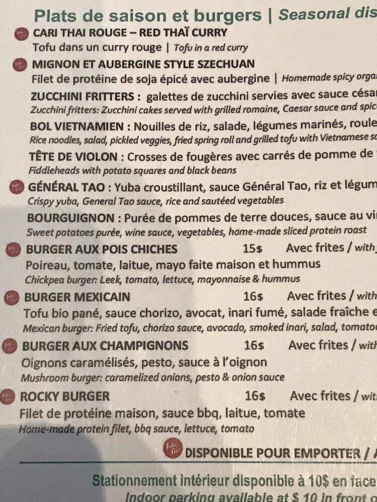 Invitation V - Montreal, QC menu_pic