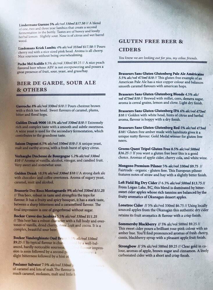 BierCraft Wesbrook - Vancouver, BC menu_pic