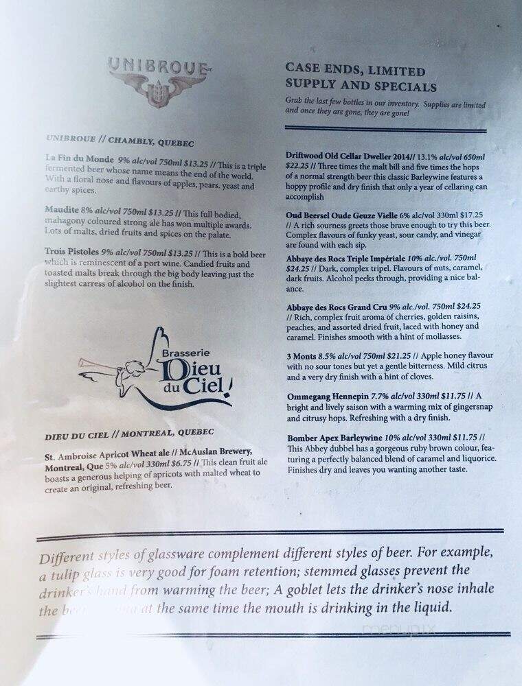 BierCraft Wesbrook - Vancouver, BC menu_pic