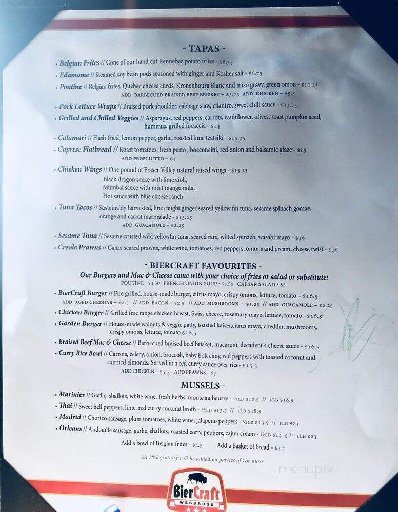BierCraft Wesbrook - Vancouver, BC menu_pic