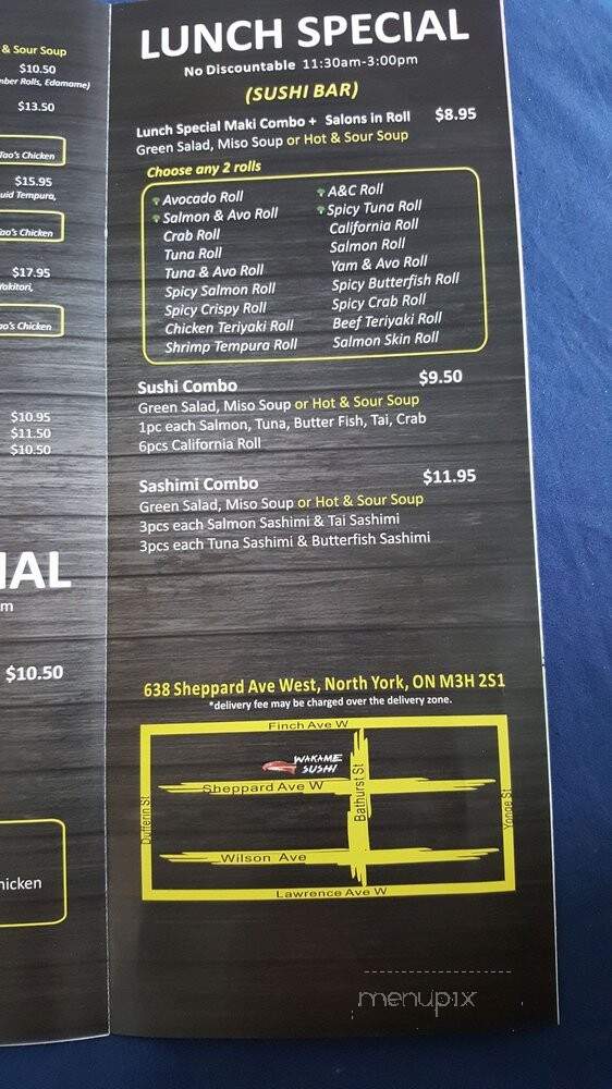 Wakame Sushi - Toronto, ON menu_pic