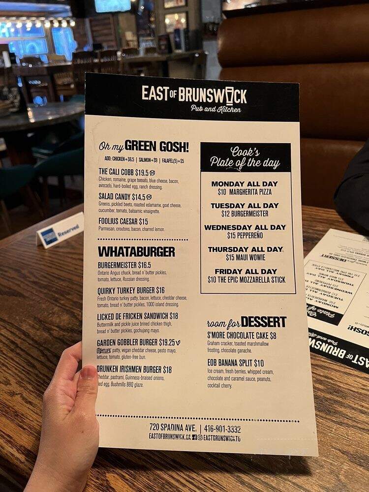 East of Brunswick Pub and Kitchen - Toronto, ON