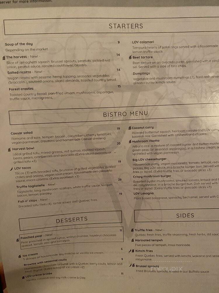 Lov - Montreal, QC menu_pic