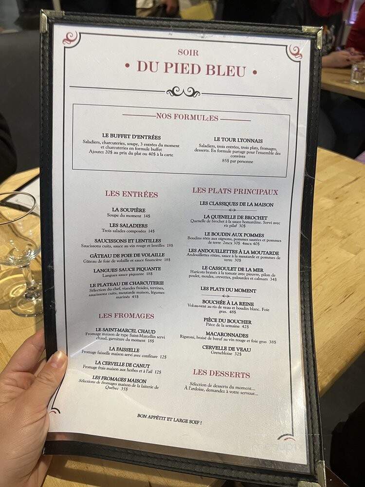 Le Bouchon du Pied Bleu - Quebec City, QC menu_pic