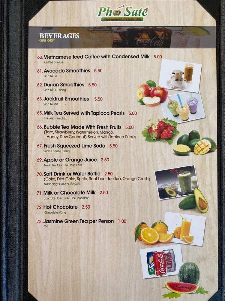 Pho Sate - Calgary, AB menu_pic