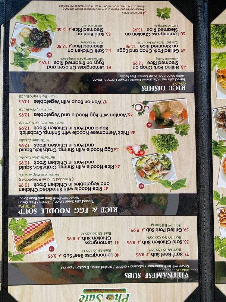 Pho Sate - Calgary, AB menu_pic