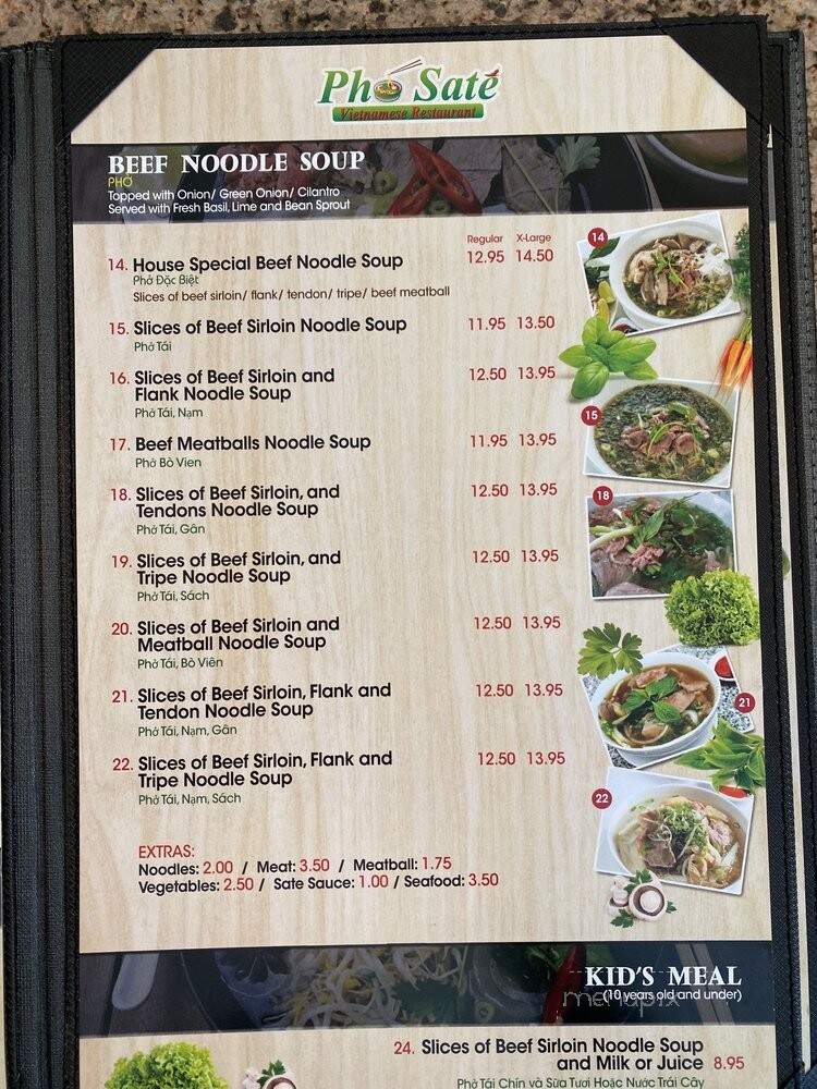 Pho Sate - Calgary, AB menu_pic