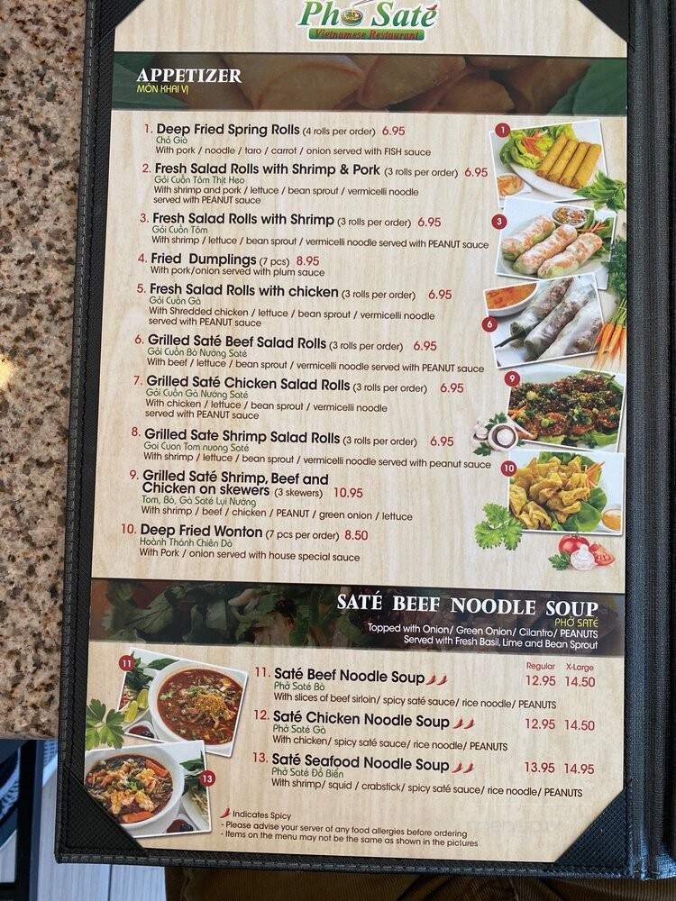 Pho Sate - Calgary, AB menu_pic