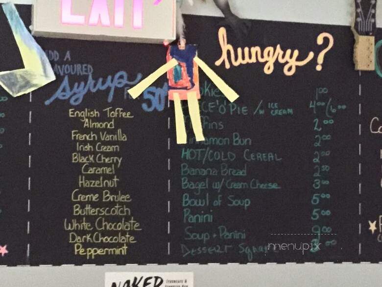 Naked Cyber Cafe & Espresso Bar - Edmonton, AB menu_pic