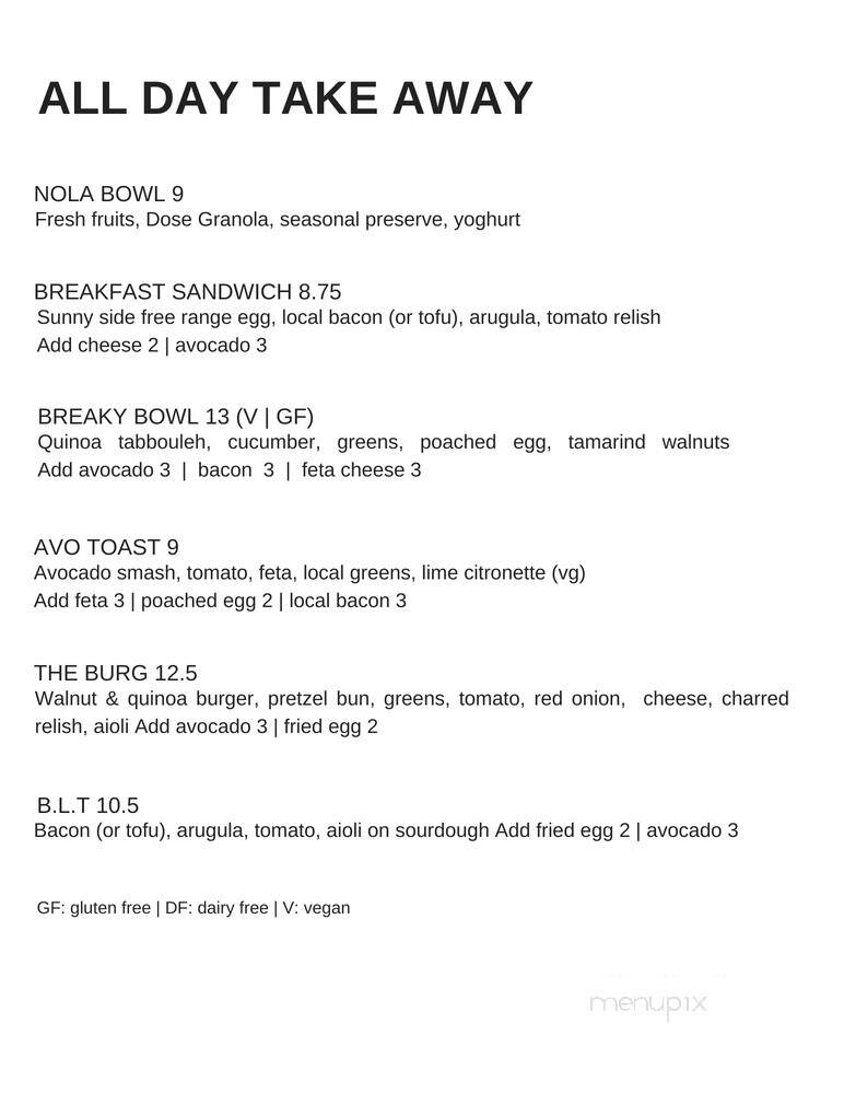 Dose Coffee Revelstoke - Revelstoke, BC menu_pic
