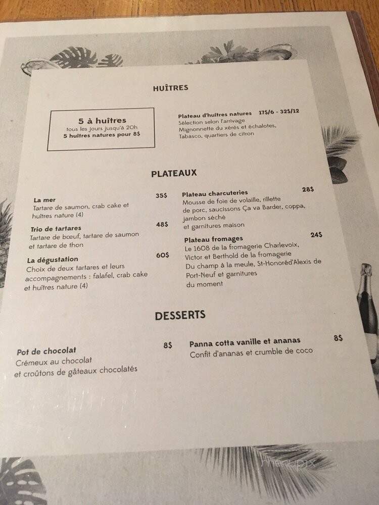 Huis Clos - Montreal, QC menu_pic