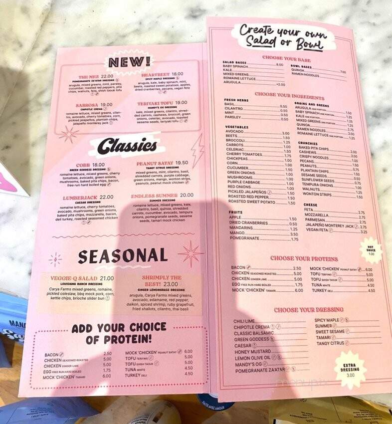 Mandy's - Montreal, QC menu_pic