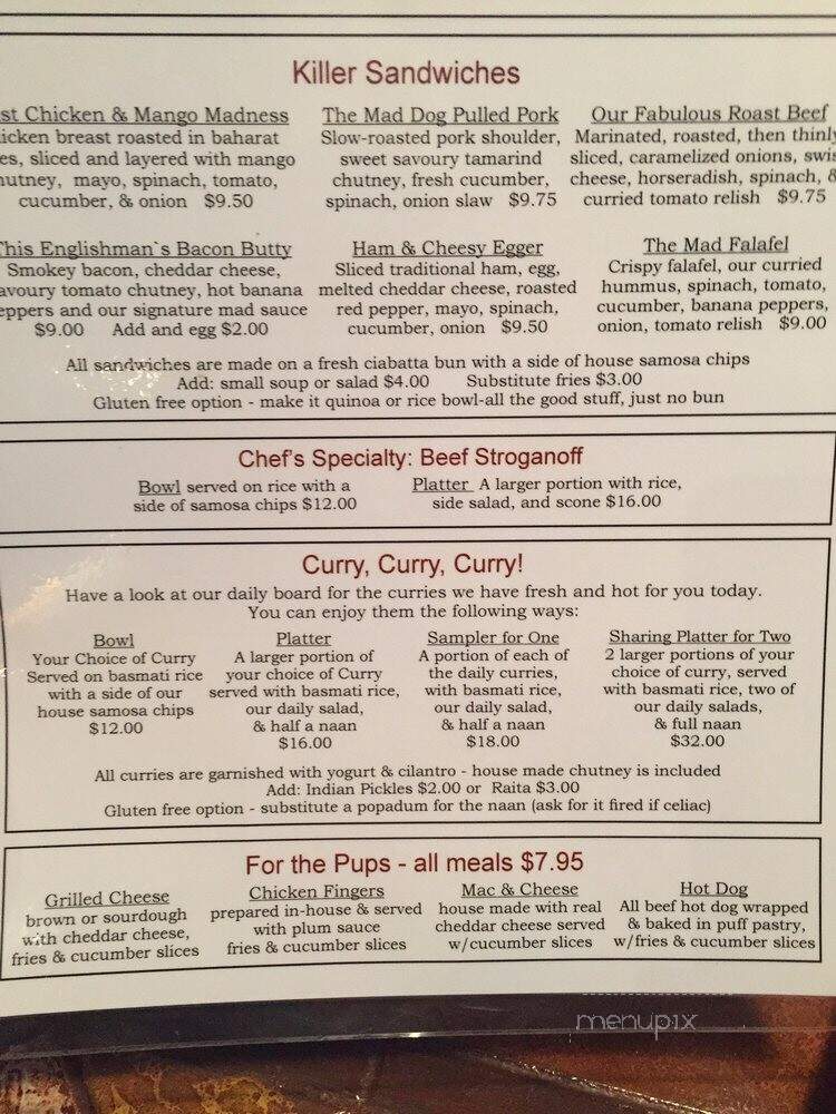 The Mad Dog Cafe & Market - Dead Man's Flats, AB menu_pic
