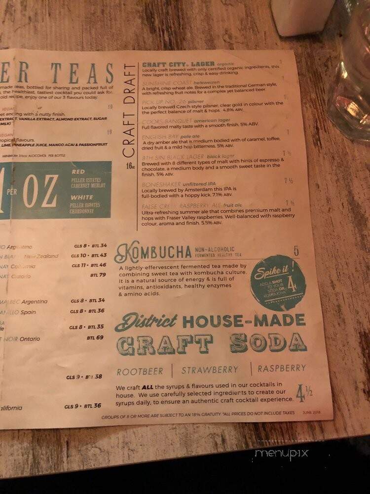 District Eatery - Toronto, ON menu_pic