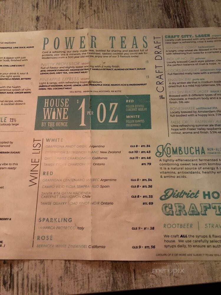 District Eatery - Toronto, ON menu_pic