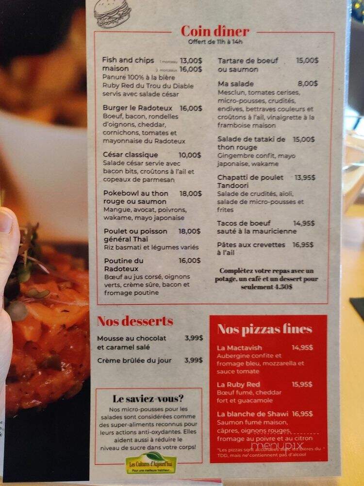 Le Radoteux - Shawinigan, QC menu_pic