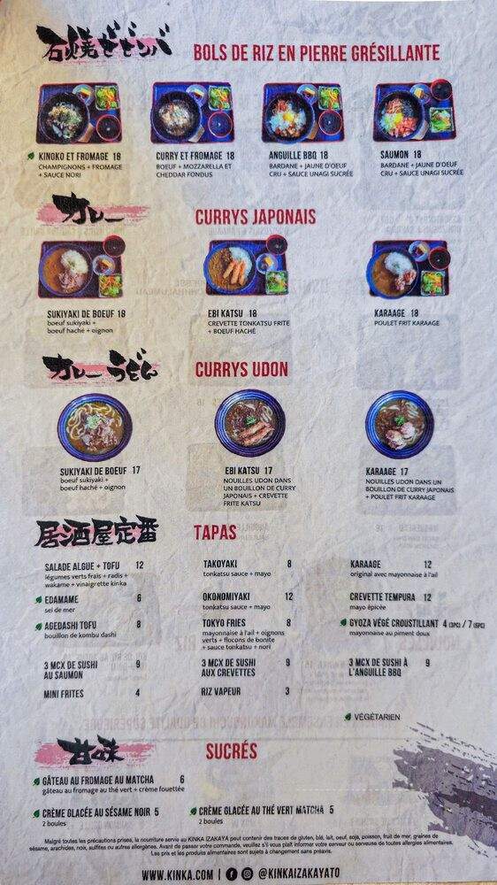 Kinka Izakaya - Montreal, QC menu_pic