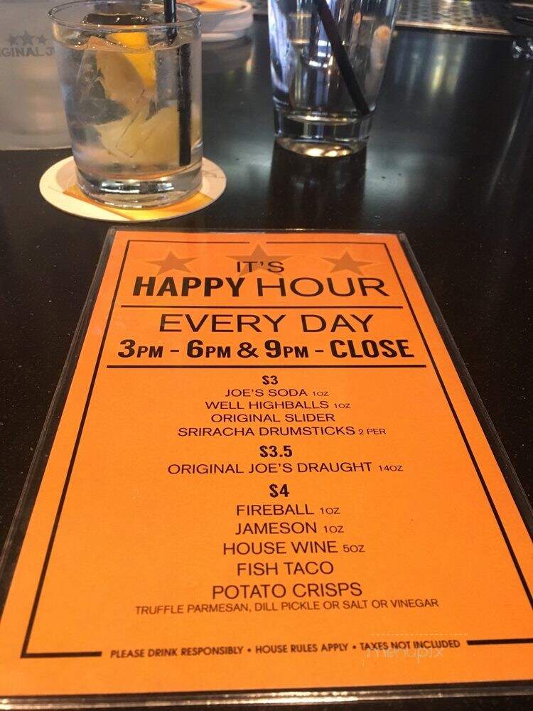 Original Joe's - Kamloops, BC menu_pic